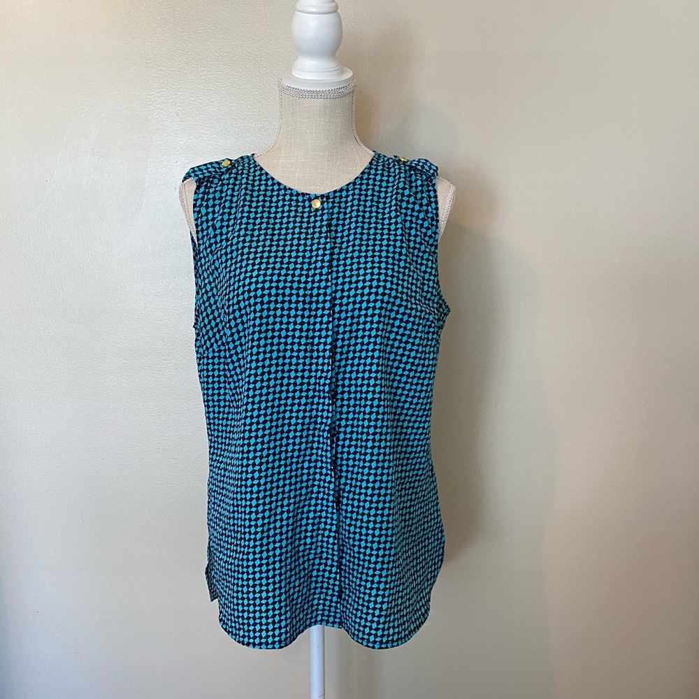 Michael Kors Geo Patterned Button Down Blouse